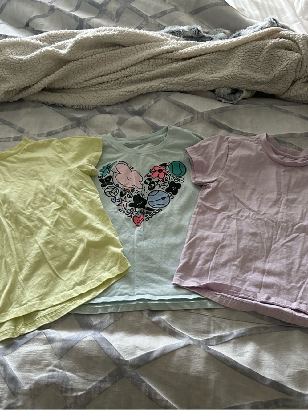 Girls Summer Tees in Pastel Colors